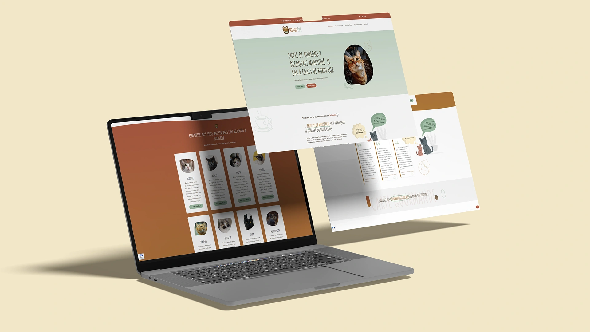 Site web & Affiche d'un bar à chats