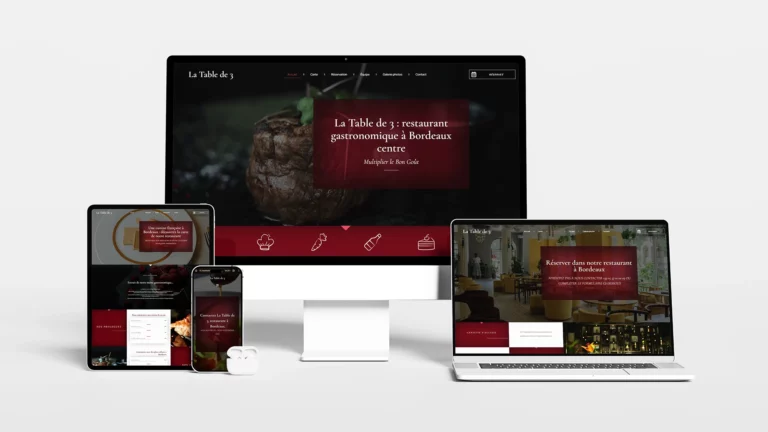 Refonte de site web responsive La Table de 3 réalisée par Noémie Bouton webdesigner à Bordeaux